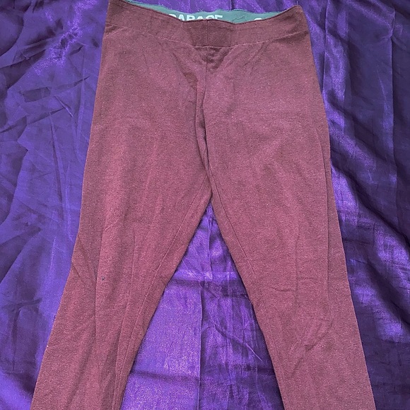 Garage Burgundy High Waisted Leggings - Picture 2 of 5